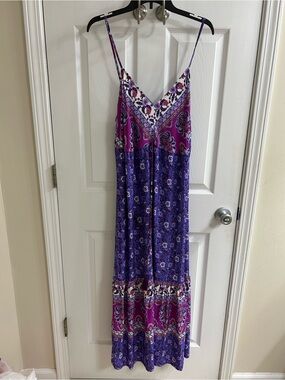 NWT Rusty Dusty Purple Floral Bohemian Maxi Dress XL